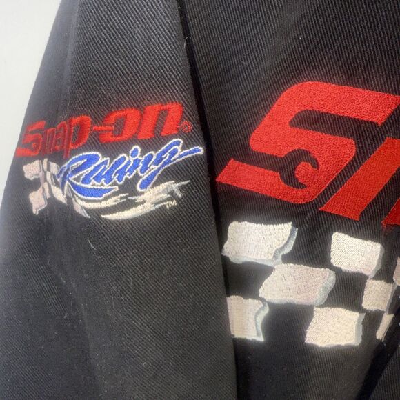 Snap-on Racing Jacket Mens XL, Black/ Red Embroidered Checkered Flag. - Picture 4 of 10